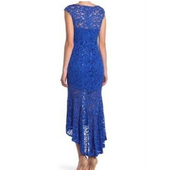 Marina Cap Sleeve Lace Sequin Gown - Picture 7 of 7
